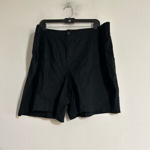 Lands End Black Linen Rayon Shorts Plus Size 20W Coastal Beach Summer Light
